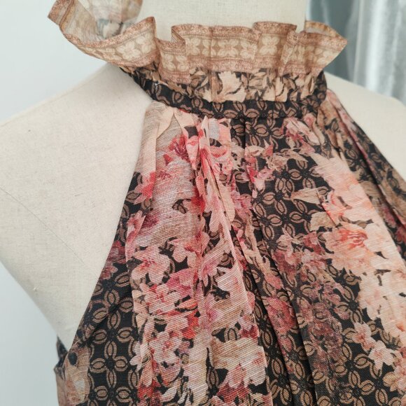 ZimmermannFloral-neckline short dress - Picture 3 of 11